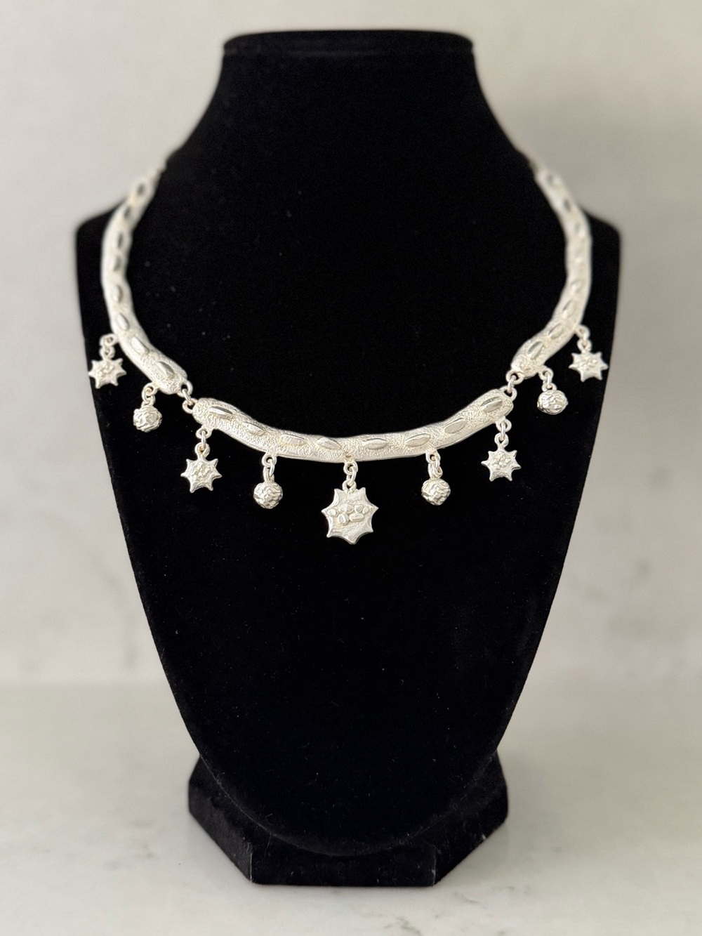 Vintage Silver Charm Necklace - Silver